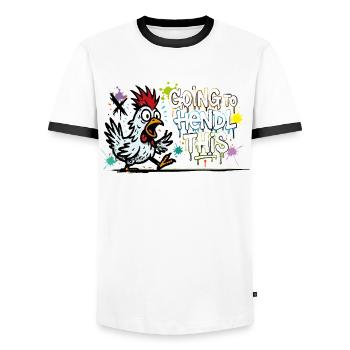Going to Hendl This Graffiti Denglisch Spruch - Men's Ringer Shirt - white/black - Front - AI Model Female 172 light (172cm) & AI Model Male 178 dark (178cm)