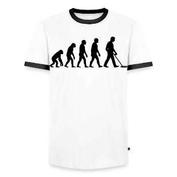 Évolution des passionnés de détection de métaux - T-shirt contrasté Homme - blanc/noir - Devant - AI Model Female 172 light (172cm) & AI Model Male 178 dark (178cm)