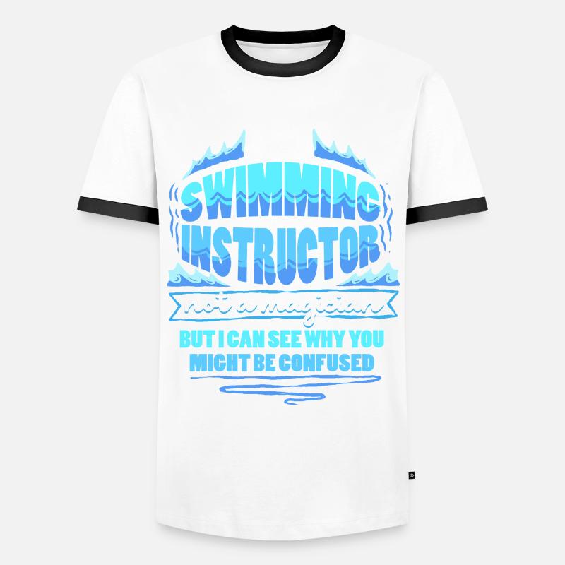 Swimming instructor - Men's Ringer Shirt - white/black