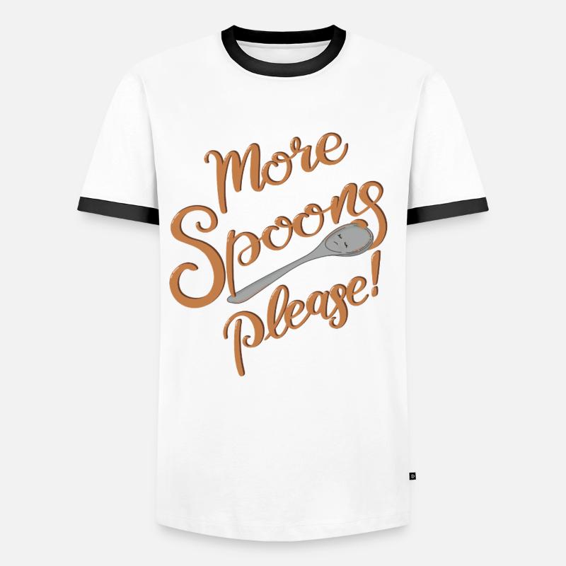 More Spoons please! - Männer Kontrast-T-Shirt - Weiß/Schwarz
