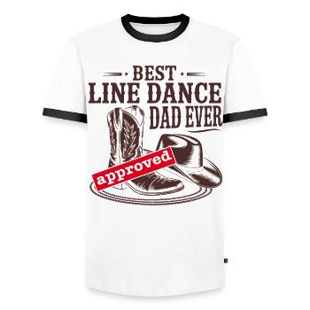 The best line dance dad - Men's Ringer Shirt - white/black - Front - AI Model Female 172 light (172cm) & AI Model Male 178 dark (178cm)