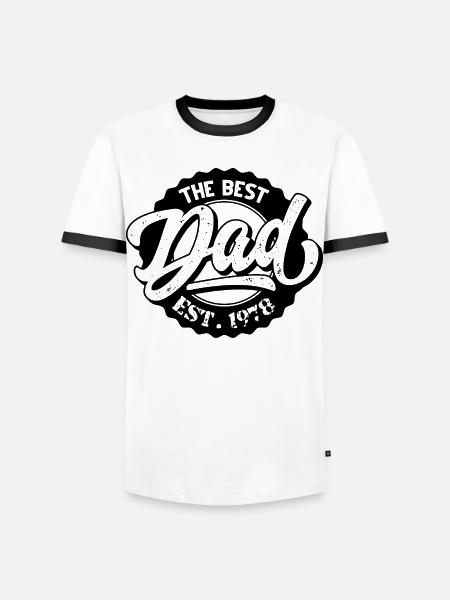 The Best Dad EST 1978 - Männer Kontrast-T-Shirt - Weiß/Schwarz