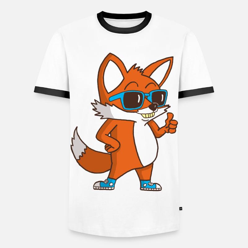 Cool Fox - Männer Kontrast-T-Shirt - Weiß/Schwarz