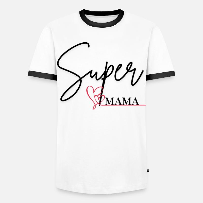Super-Mama - Männer Kontrast-T-Shirt - Weiß/Schwarz