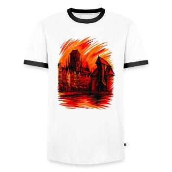Gdansk Gdańsk City Poland Polska Patriot Gift - Men's Ringer Shirt - white/black - Front - AI Model Female 172 light (172cm) & AI Model Male 178 dark (178cm)