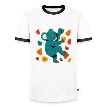 Cadeau d’escalade de coala koala de bloc - T-shirt contrasté Homme - blanc/noir - Devant - AI Model Female 172 light (172cm) & AI Model Male 178 dark (178cm)