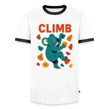 Cadeau d’escalade d’escalade de coala koala de bloc - T-shirt contrasté Homme - blanc/noir - Devant - AI Model Female 172 light (172cm) & AI Model Male 178 dark (178cm)