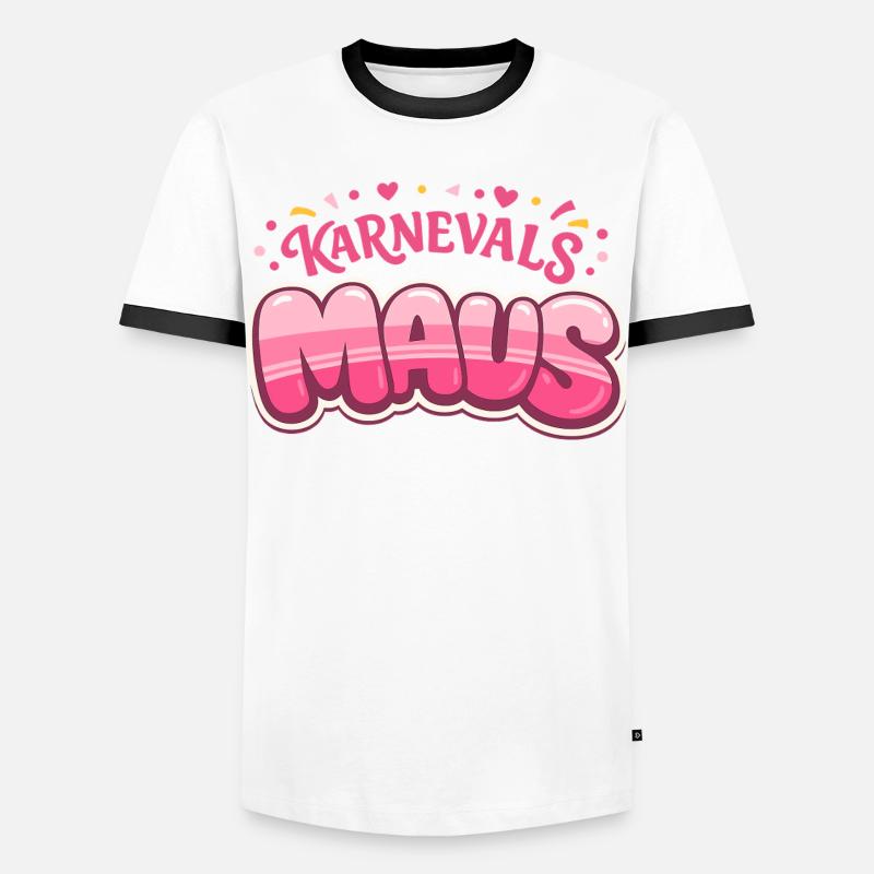Karnevalsmaus Köln – Kölner Karneval - Männer Kontrast-T-Shirt - Weiß/Schwarz