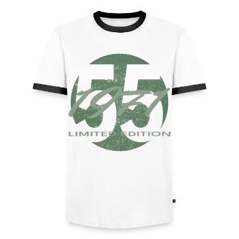 55e anniversaire 1971 cadeau pour hommes et femmes - T-shirt contrasté Homme - blanc/noir - Devant - AI Model Female 172 light (172cm) & AI Model Male 178 dark (178cm)