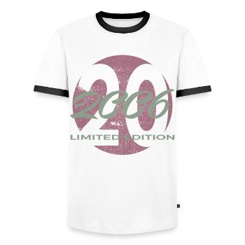 20th Birthday 2006 Gift for Men and Women - Men's Ringer Shirt - white/black - Front - AI Model Female 172 light (172cm) & AI Model Male 178 dark (178cm)