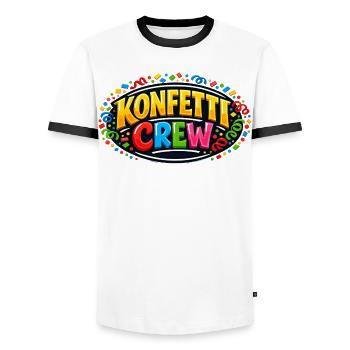 Confetti Crew Carnival Party Gift Funny - Men's Ringer Shirt - white/black - Front - AI Model Female 172 light (172cm) & AI Model Male 178 dark (178cm)