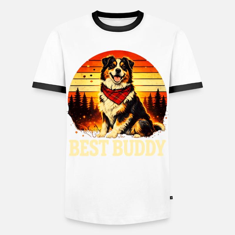 Australian Shepherd - Men's Ringer Shirt - white/black