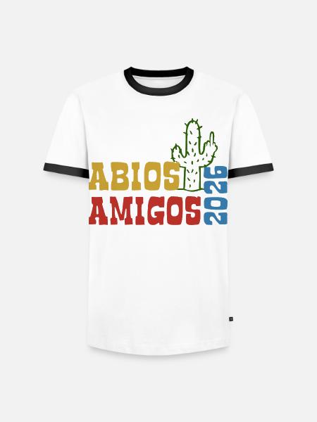 Abios Amigos 2026 - Abitur - Cactus Gift - Men's Ringer Shirt - white/black