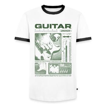 Guitariste Guitariste Rock Musicien streetwear - T-shirt contrasté Homme - blanc/noir - Devant - AI Model Female 172 light (172cm) & AI Model Male 178 dark (178cm)