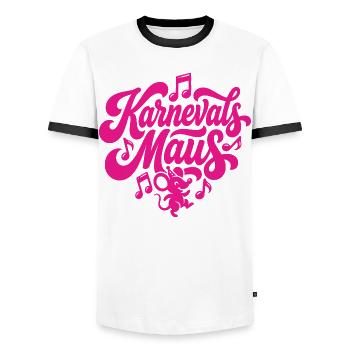 Carnival Mouse Carnival Mouse Carnival Party Dancing - Men's Ringer Shirt - white/black - Front - AI Model Female 172 light (172cm) & AI Model Male 178 dark (178cm)