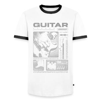 Gitarrist, Rockgitarrist, Streetwear-Musiker - Männer Kontrast-T-Shirt - Weiß/Schwarz - Vorne - AI Model Female 172 light (172cm) & AI Model Male 178 dark (178cm)