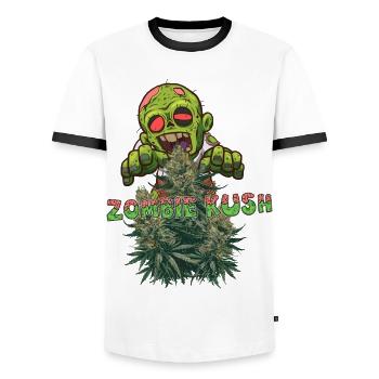 Zombie Kush - Men's Ringer Shirt - white/black - Front - AI Model Female 172 light (172cm) & AI Model Male 178 dark (178cm)