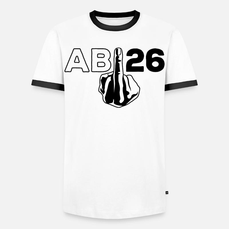 ABI 2026 Mittelfinger Abitur - Geschenk - Männer Kontrast-T-Shirt - Weiß/Schwarz