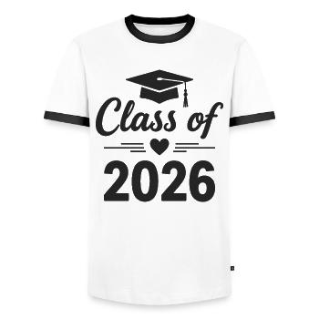 CLASS OF 2026 Absolventen Abschluss Studium - Männer Kontrast-T-Shirt - Weiß/Schwarz - Vorne - AI Model Female 172 light (172cm) & AI Model Male 178 dark (178cm)