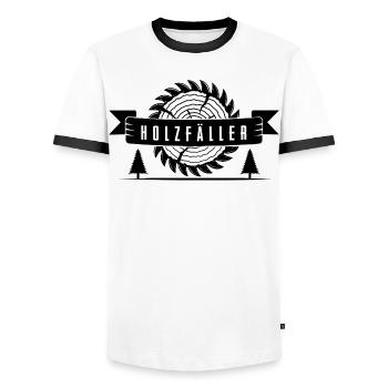 lumberjack - Men's Ringer Shirt - white/black - Front - AI Model Female 172 light (172cm) & AI Model Male 178 dark (178cm)