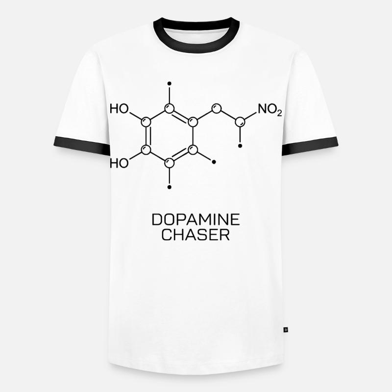 Dopamine Chaser Molekül - Männer Kontrast-T-Shirt - Weiß/Schwarz
