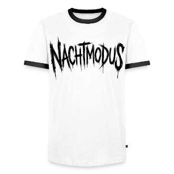 Nuit - T-shirt contrasté Homme - blanc/noir - Devant - AI Model Female 172 light (172cm) & AI Model Male 178 dark (178cm)
