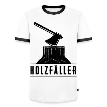 bûcheron - T-shirt contrasté Homme - blanc/noir - Devant - AI Model Female 172 light (172cm) & AI Model Male 178 dark (178cm)