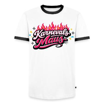 Karnevalsmaus Köln - Kölner Karneval Design - Männer Kontrast-T-Shirt - Weiß/Schwarz - Vorne - AI Model Female 172 light (172cm) & AI Model Male 178 dark (178cm)