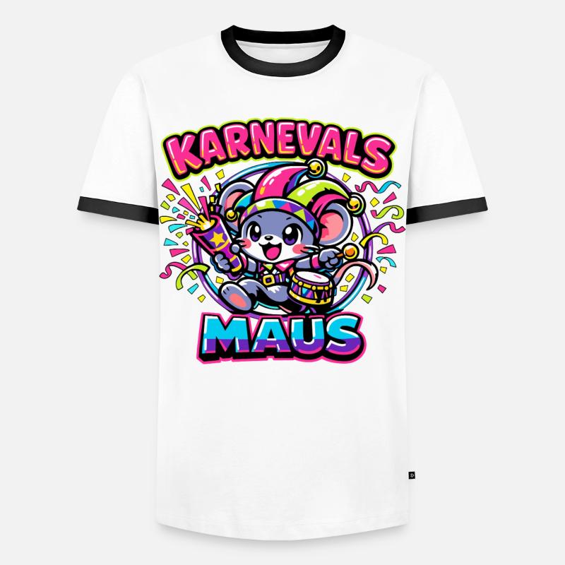 Karnevalsmaus Karneval Kostüm - Männer Kontrast-T-Shirt - Weiß/Schwarz