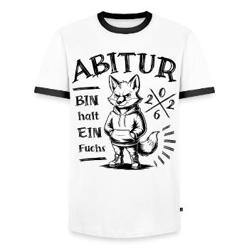 Abitur 2026 - Bin halt ein Fuchs - Abi 2026 - Männer Kontrast-T-Shirt - Weiß/Schwarz - Vorne - AI Model Female 172 light (172cm) & AI Model Male 178 dark (178cm)