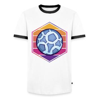 Handball - Männer Kontrast-T-Shirt - Weiß/Schwarz - Vorne - AI Model Female 172 light (172cm) & AI Model Male 178 dark (178cm)