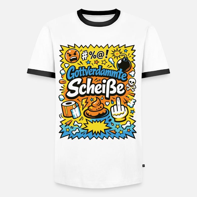 Gottverdammte Scheiße! Comic-Explosion - Männer Kontrast-T-Shirt - Weiß/Schwarz