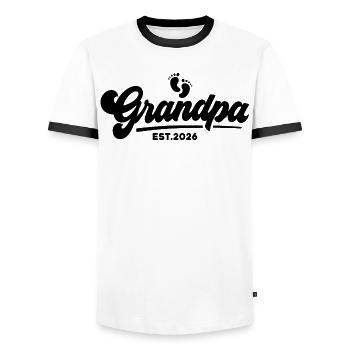 Opa 2026 - Stolzer Opa - Geschenkidee - Männer Kontrast-T-Shirt - Weiß/Schwarz - Vorne - AI Model Female 172 light (172cm) & AI Model Male 178 dark (178cm)