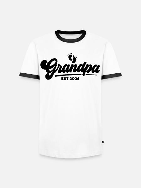 Opa 2026 - Stolzer Opa - Geschenkidee - Männer Kontrast-T-Shirt - Weiß/Schwarz