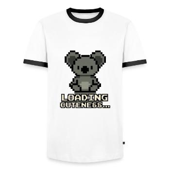 Chargement du Pixel Koala Mignonnerie - T-shirt contrasté Homme - blanc/noir - Devant - AI Model Female 172 light (172cm) & AI Model Male 178 dark (178cm)