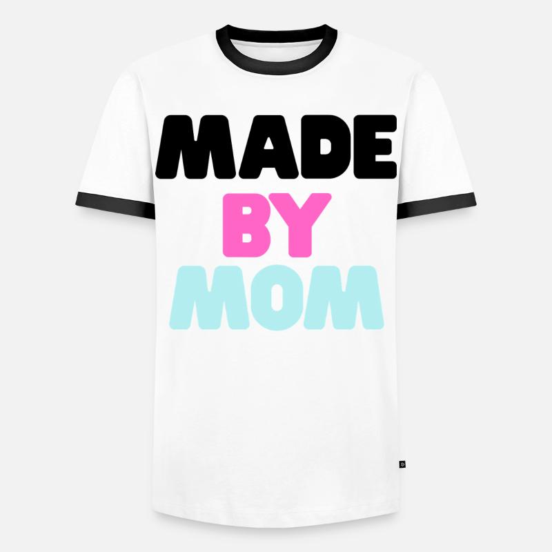 Made By Mom - Männer Kontrast-T-Shirt - Weiß/Schwarz