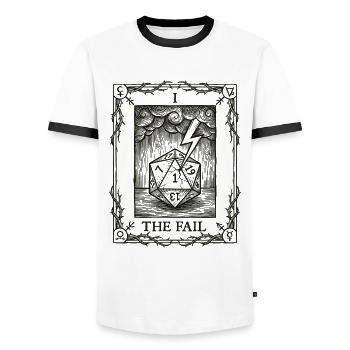 Echtes Pech Würfel Tarot Pen and Paper - Männer Kontrast-T-Shirt - Weiß/Schwarz - Vorne - AI Model Female 172 light (172cm) & AI Model Male 178 dark (178cm)