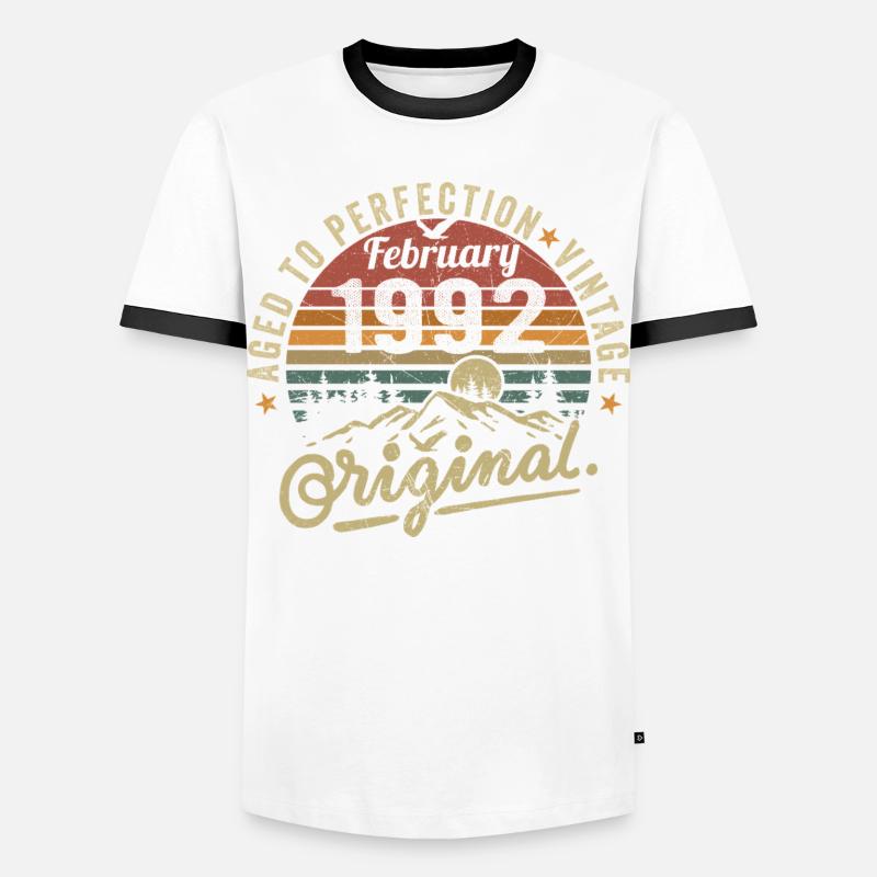 February 1992 - Men's Ringer Shirt - white/black