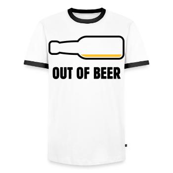 Out Of Beer (Bier / Bierchen / Biertrinker POS 2C) - Männer Kontrast-T-Shirt - Weiß/Schwarz - Vorne - AI Model Female 172 light (172cm) & AI Model Male 178 dark (178cm)