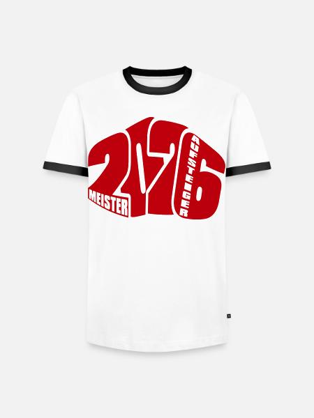 Meister und Aufsteiger 2026 - Männer Kontrast-T-Shirt - Weiß/Schwarz