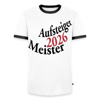 Champion and promoted team 2026 - Men's Ringer Shirt - white/black - Front - AI Model Female 172 light (172cm) & AI Model Male 178 dark (178cm)