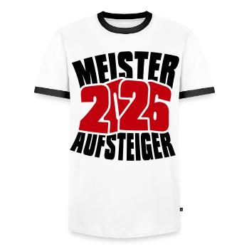 Champion and promoted team 2026 - Men's Ringer Shirt - white/black - Front - AI Model Female 172 light (172cm) & AI Model Male 178 dark (178cm)