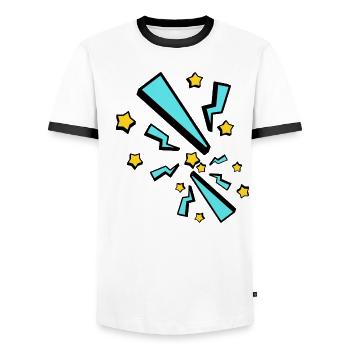 lightning bolt - Men's Ringer Shirt - white/black - Front - AI Model Female 172 light (172cm) & AI Model Male 178 dark (178cm)
