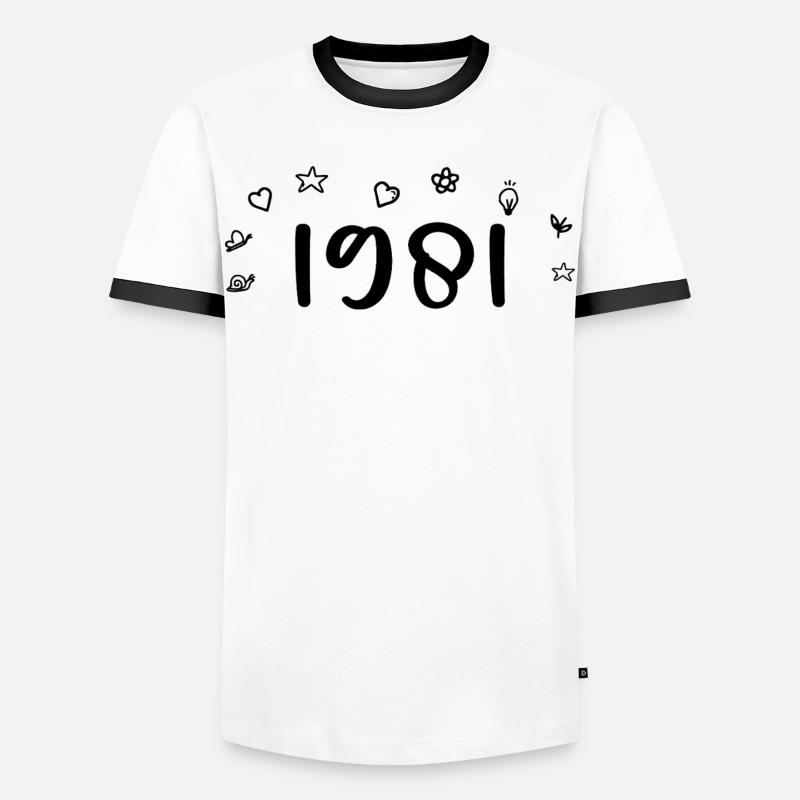 1981 Anniversary 1981 Retro 1981 - Men's Ringer Shirt - white/black