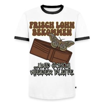 Papillon salarié - T-shirt contrasté Homme - blanc/noir - Devant - AI Model Female 172 light (172cm) & AI Model Male 178 dark (178cm)
