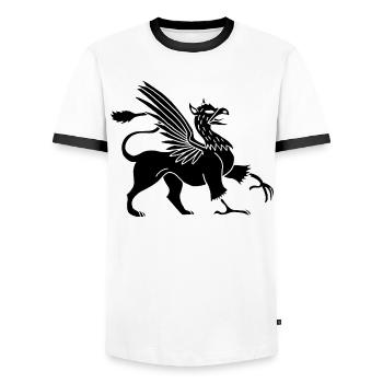 Schwarzer Greif - Männer Kontrast-T-Shirt - Weiß/Schwarz - Vorne - AI Model Female 172 light (172cm) & AI Model Male 178 dark (178cm)