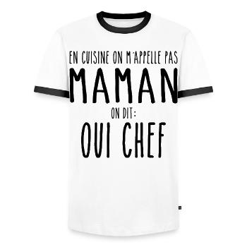 Cooking Mom the Cook Cooking Mom Mother - Männer Kontrast-T-Shirt - Weiß/Schwarz - Vorne - AI Model Female 172 light (172cm) & AI Model Male 178 dark (178cm)