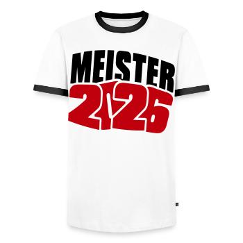 Champion 2026 Championship - Men's Ringer Shirt - white/black - Front - AI Model Female 172 light (172cm) & AI Model Male 178 dark (178cm)