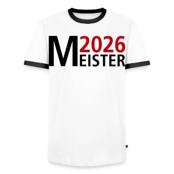 Champion 2026 Championship - Men's Ringer Shirt - white/black - Front - AI Model Female 172 light (172cm) & AI Model Male 178 dark (178cm)