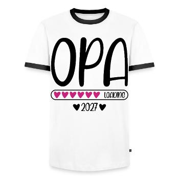 Opa 2027 loading Herzchen Ladebalken - Männer Kontrast-T-Shirt - Weiß/Schwarz - Vorne - AI Model Female 172 light (172cm) & AI Model Male 178 dark (178cm)